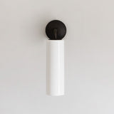 Bronze Wall Light with Fine Porcelain Shade on White Background