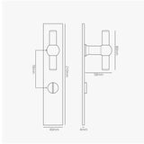 Manilla para puertas Harper T con placa larga (con muelle) y sistema giratorio - Níquel pulido