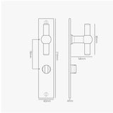 Manilla para puertas Harper T con placa larga (con muelle) y sistema giratorio - Bronce