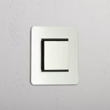 Interruptor central para control de la luz: Interruptor individual de balancín en níquel pulido y negro (Cent.)